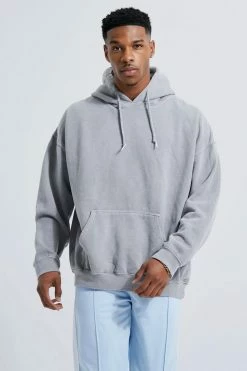 Oversized Washed Collection Print Hoodie