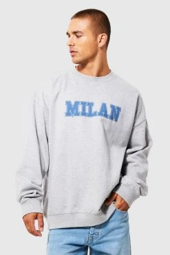 Oversized Milan Varsity Graphic Sweatshirt