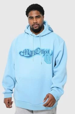 Plus Oversized Tonal Varsity Hoodie