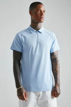 Smart Slim Fit Dogtooth Jacquard Zip Polo