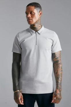 Smart Slim Fit Zip Neck Polo