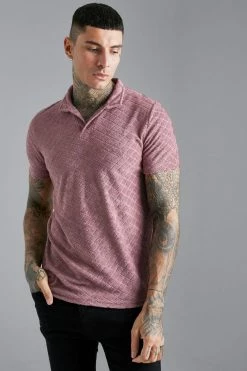 Diamond Towelling V Neck Polo