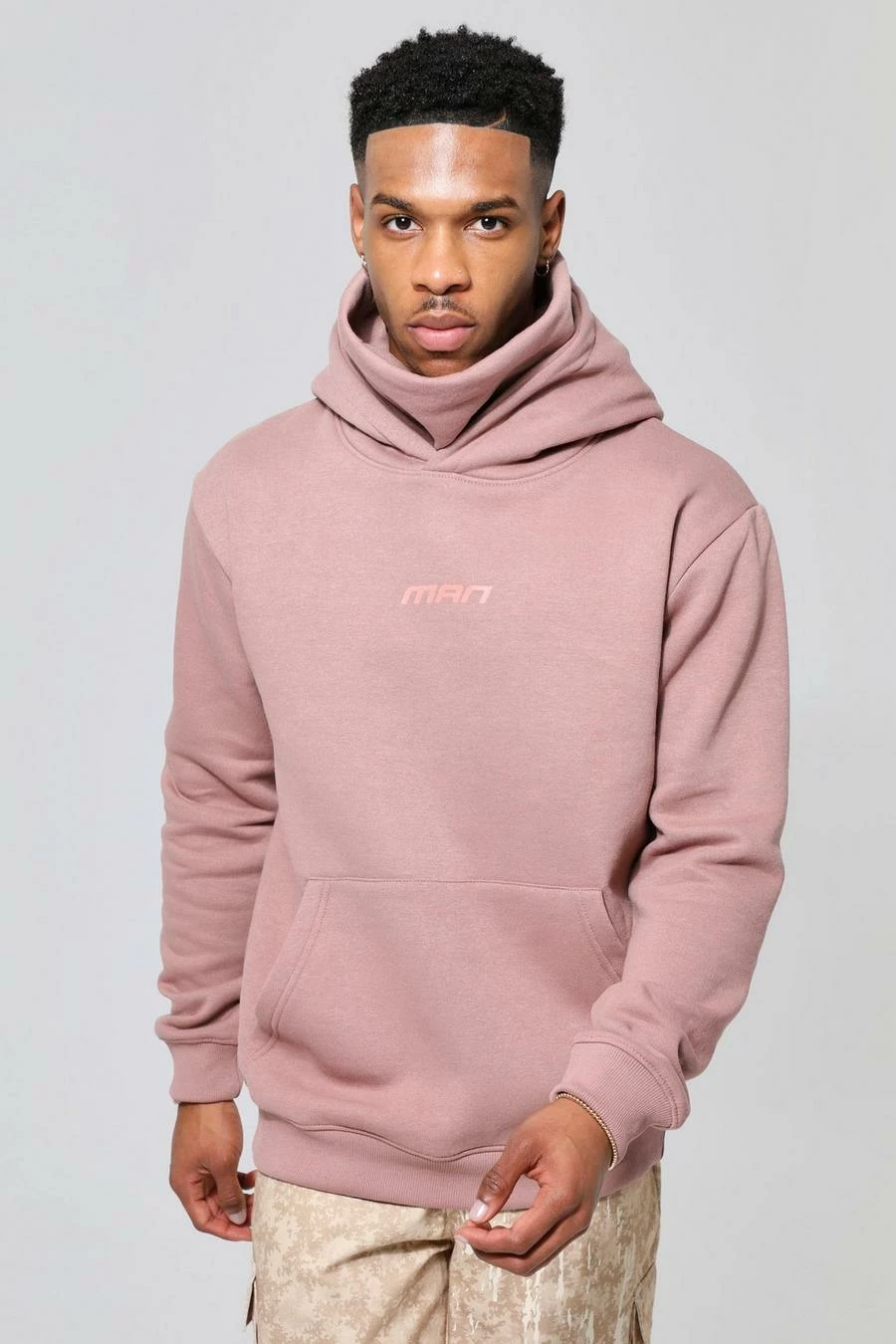 Man Graphic Hoodie With Snood 1 Man Graphic Hoodie With Snood