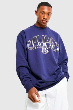 Oversized Extended Neck Graphic Sweatshirt