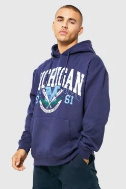 Oversized Michigan Varsity Graphic Hoodie