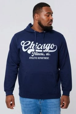 Plus Chicago Varsity Print Hoodie