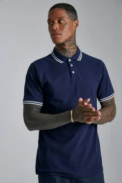 Slim Fit Tipped Pique Polo