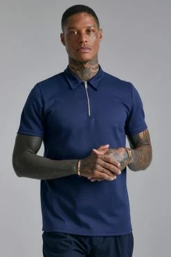 Smart Slim Fit Zip Neck Polo