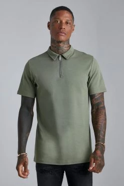 Smart Interlock Zip Neck Polo