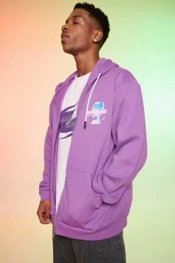 Oversized Homme Heat Sense Zip Through Hoodie