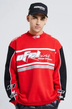 Oversized Moto Graphic Sweatshirt