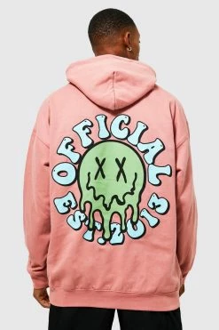 Oversized Drip Face Graphic Hoodie