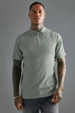 Crinkled Slim Polo