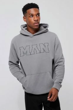 Man Washed Keyline Embroidered Hoodie