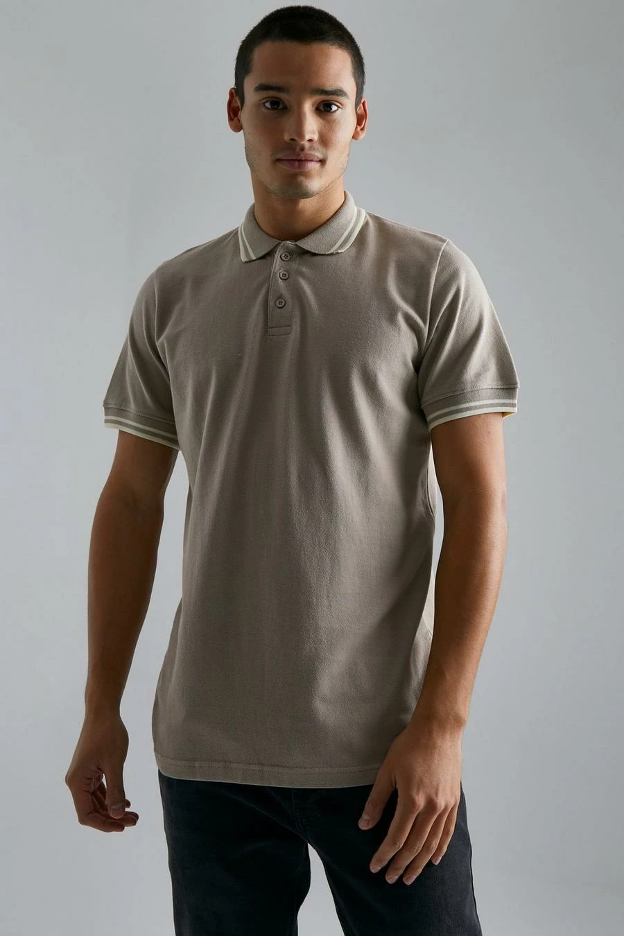 Tipped Slim Pique Polo 1 Tipped Slim Pique Polo