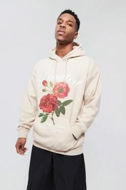 Oversized Floral Graphic Hoodie