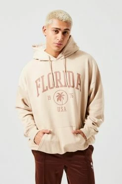 Oversized Florida Print Hoodie