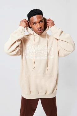 Oversized Speed Champion Moto Print Hoodie