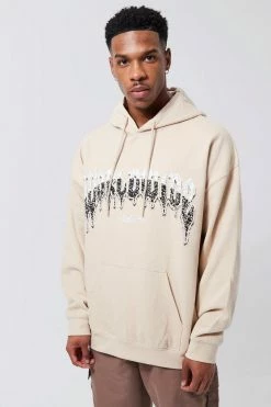Oversized Worldwide Slogan Hoodie