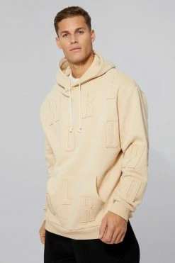 Tall Oversized Distressed Applique Hoodie