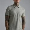 Smart Zip Neck Tonal Jacquard Polo