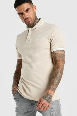 Crown Embroidered Tipped Pique Polo