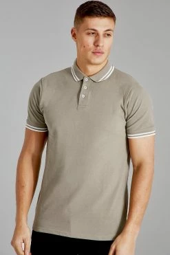 Slim Fit Short Sleeve Tipped Pique Polo