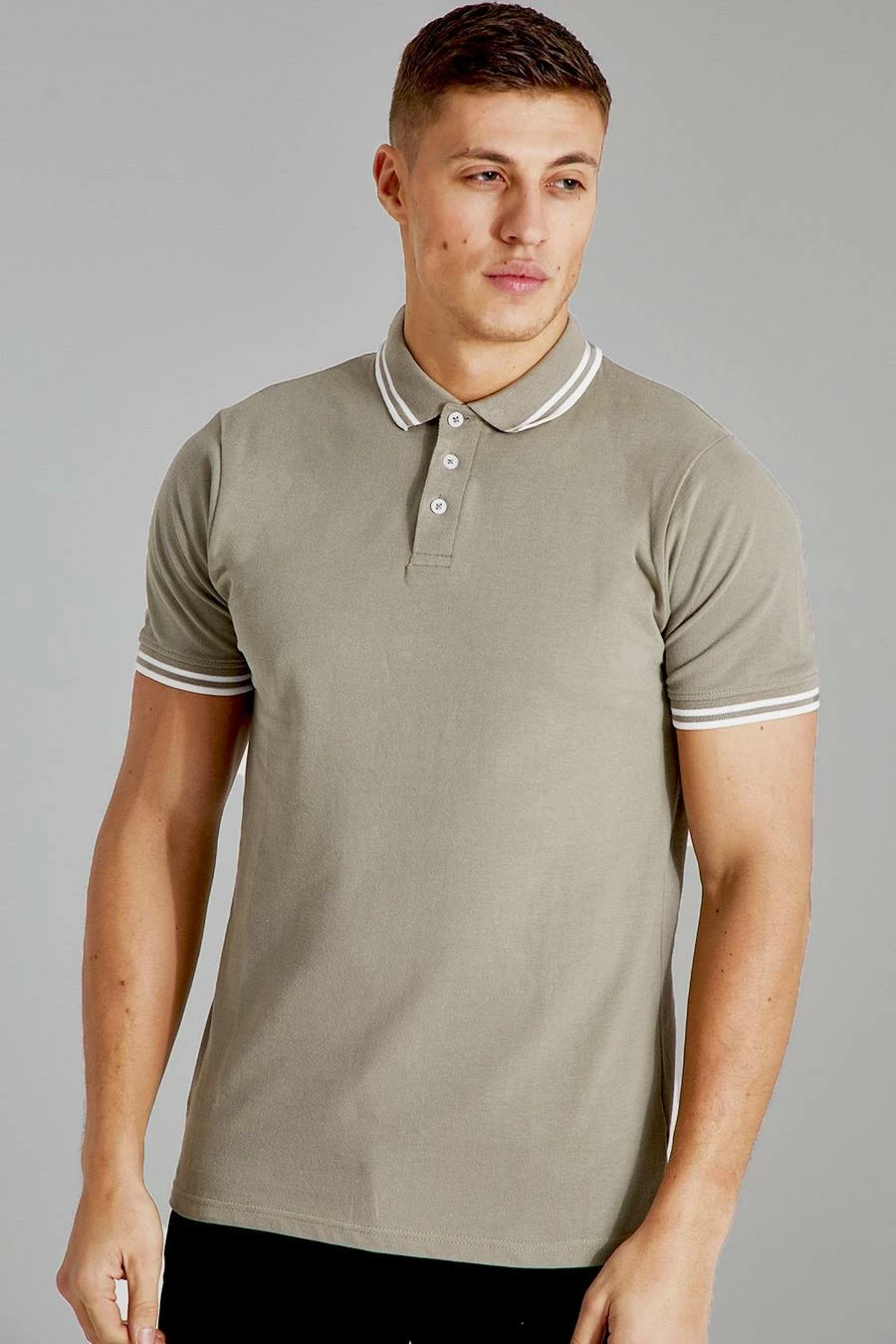 Slim Fit Short Sleeve Tipped Pique Polo 1 Slim Fit Short Sleeve Tipped Pique Polo