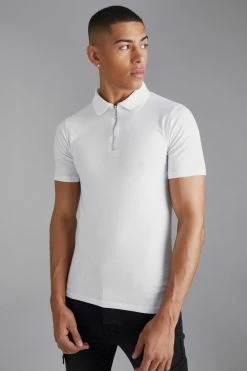 Muscle Fit Zip Polo