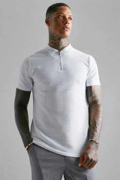 Ribbed Slim Polo