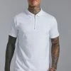 Slim Fit Short Sleeve Zip Polo