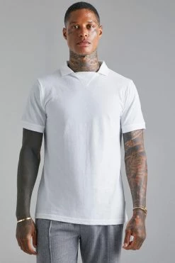Slim Pique Polo With Rib Detail