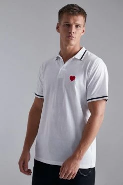Tall Heart Embroidered Polo Shirt