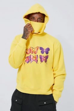 Boxy Fit Graphic Hoodie With Snood